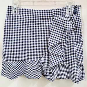 Ralph Lauren Polo Golf Navy White Gingham Ruffle Skort Size 2 Preppy